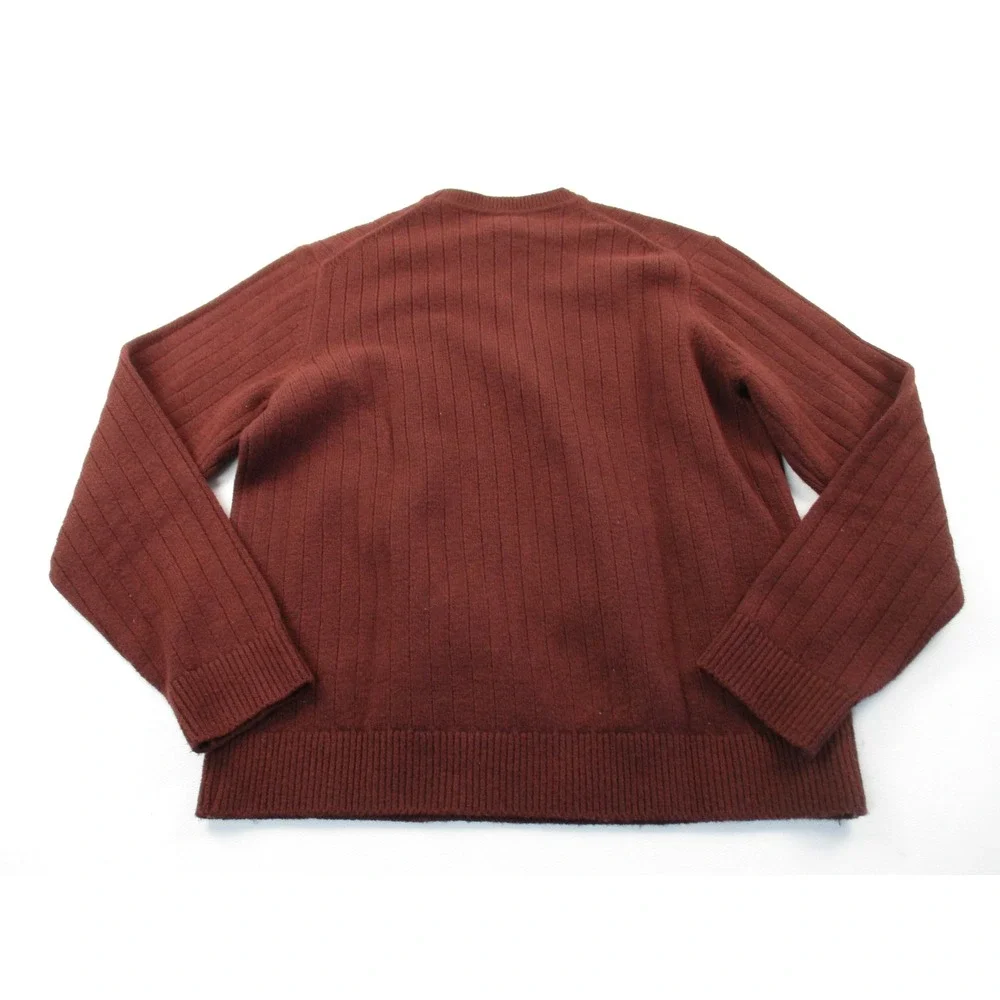 Banana Republic Sweater Mens XL Brown Ribbed Knit Crewneck Cotton Blend 1166